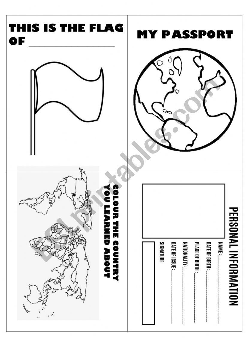 Passport activity worksheet