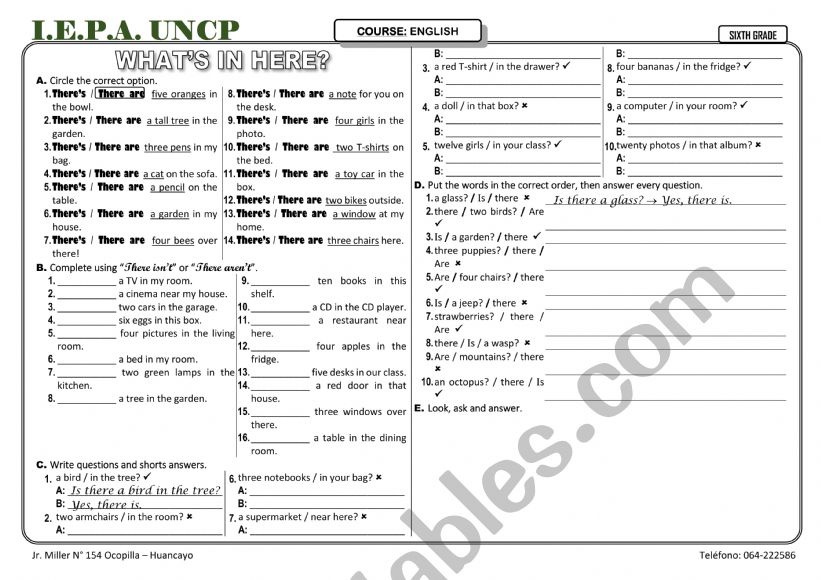 THERE�S - THERE ARE worksheet