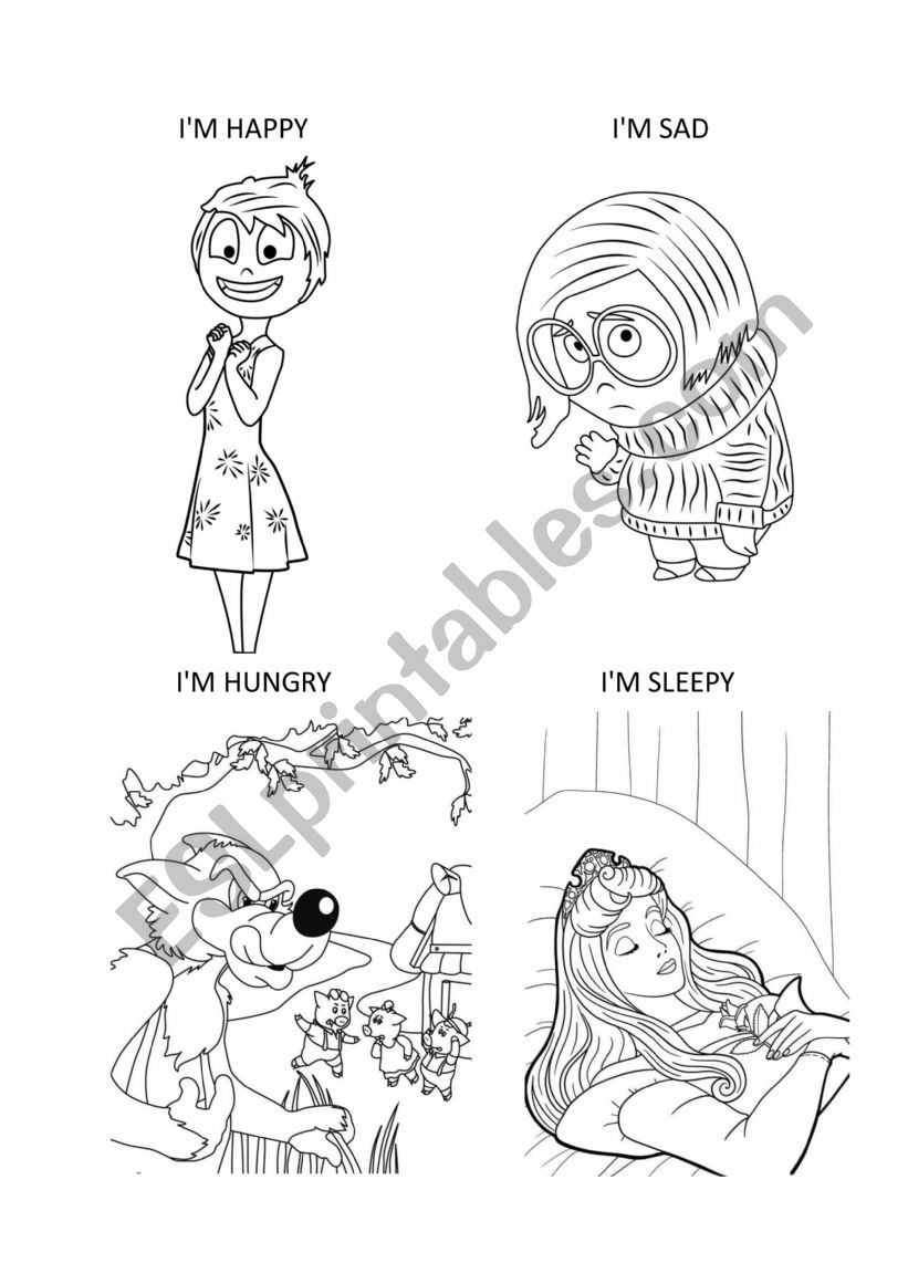 Feelings - coloring worksheets