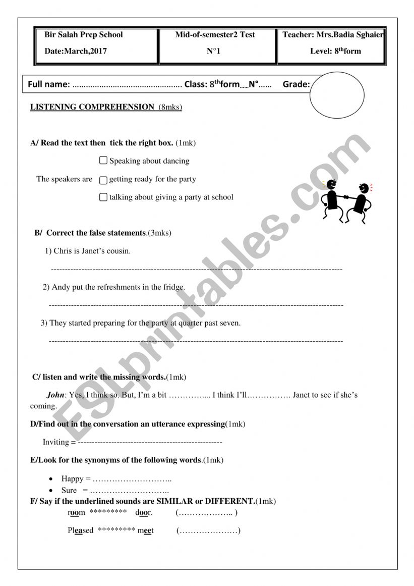 tes worksheet