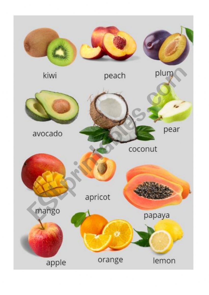 FRUIT DICTIONARY 2 worksheet