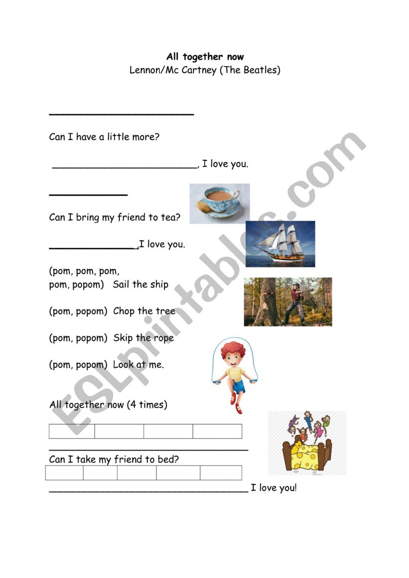 All together now worksheet