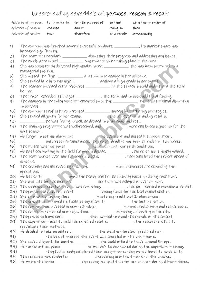 B1+ -C1 Understanding 12 adverbials of purpose, reason & result 1