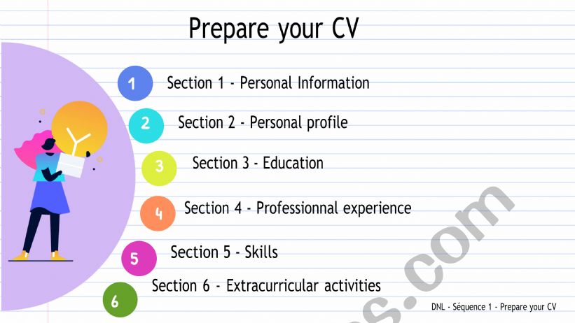 Prepare your CV! worksheet