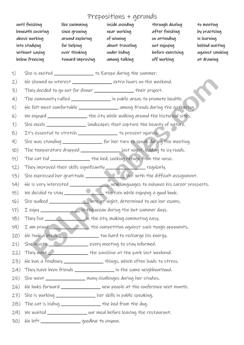 B1-B2  30 prepositions + gerunds