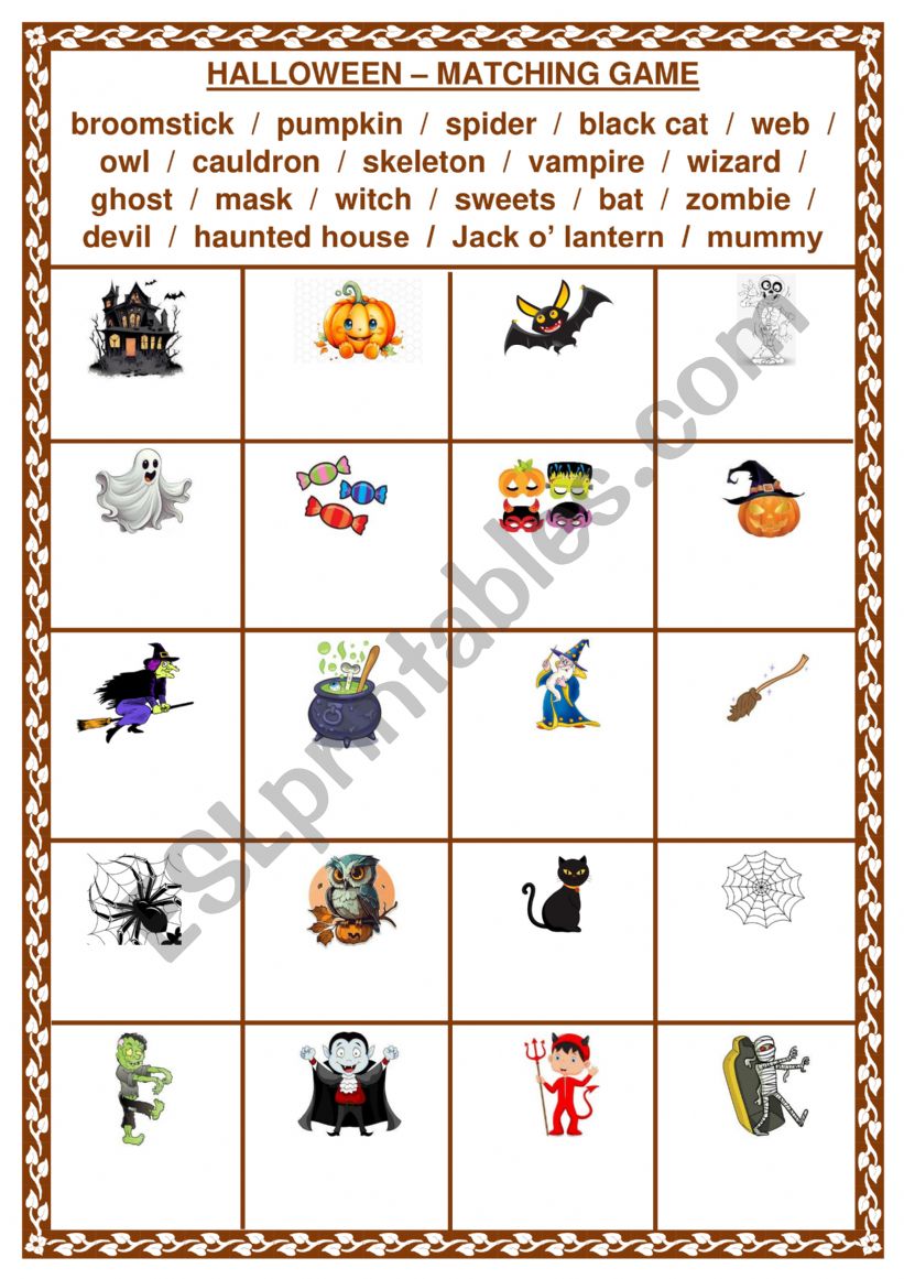 Halloween - Matching worksheet