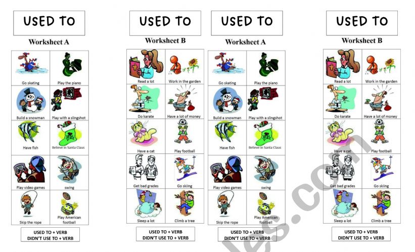 Used to (Speaking Activity) worksheet