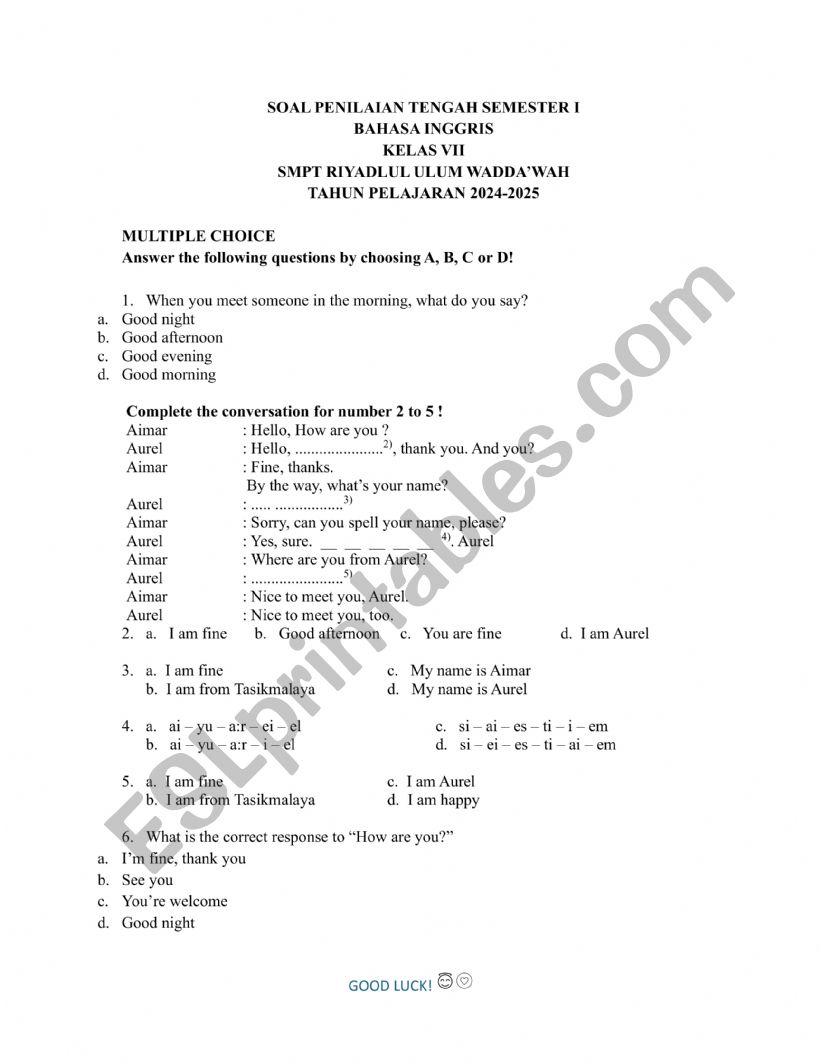 Singular Plural worksheet