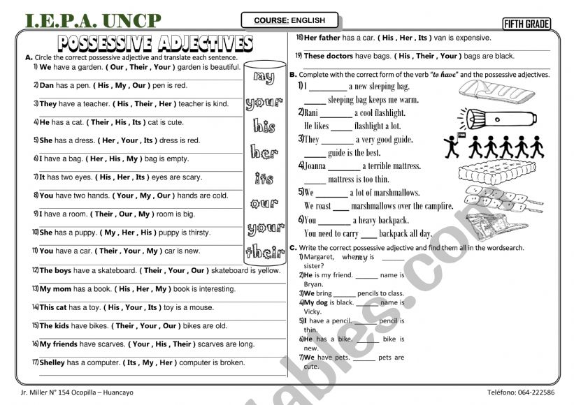 Possessive Adjectives worksheet