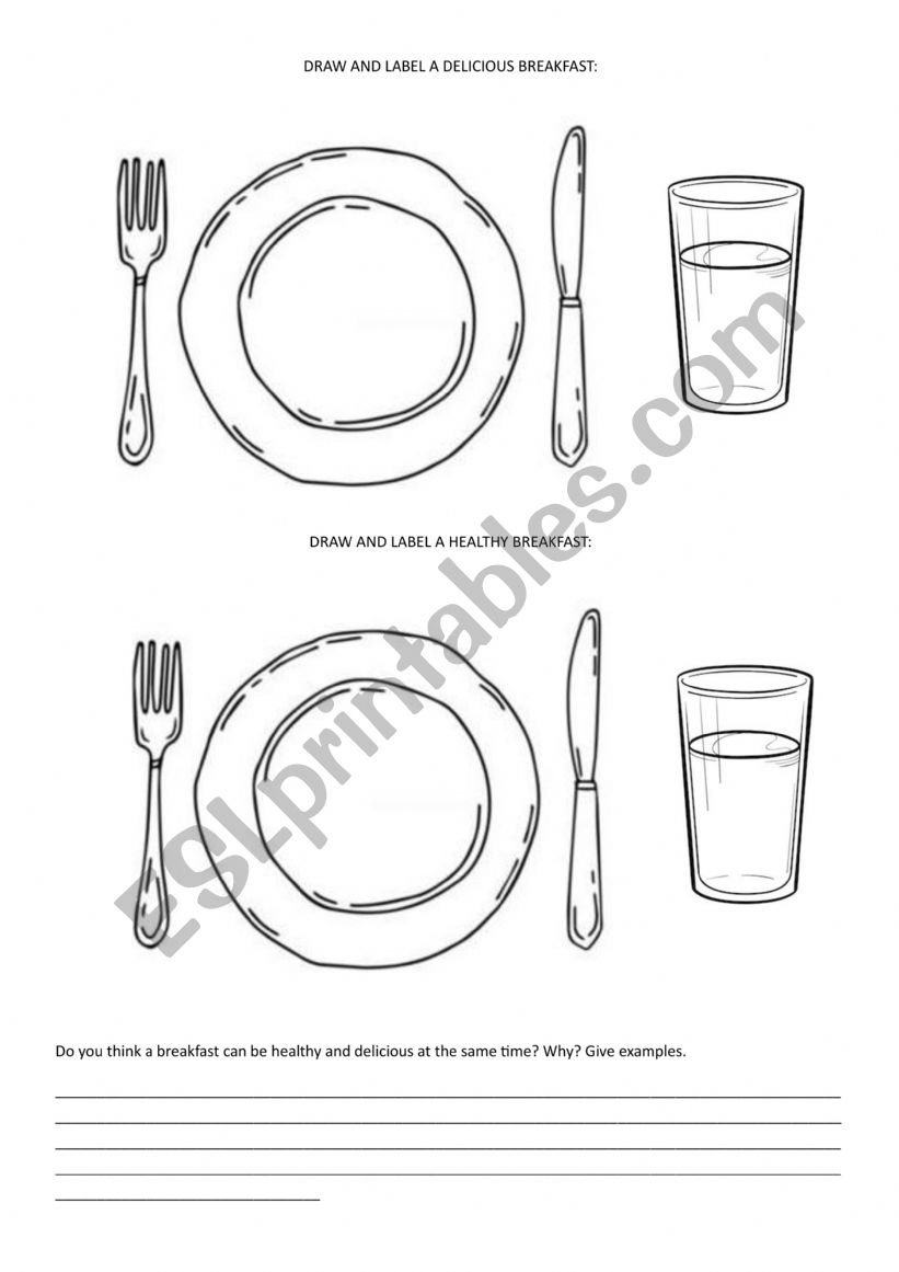 breakfast  worksheet