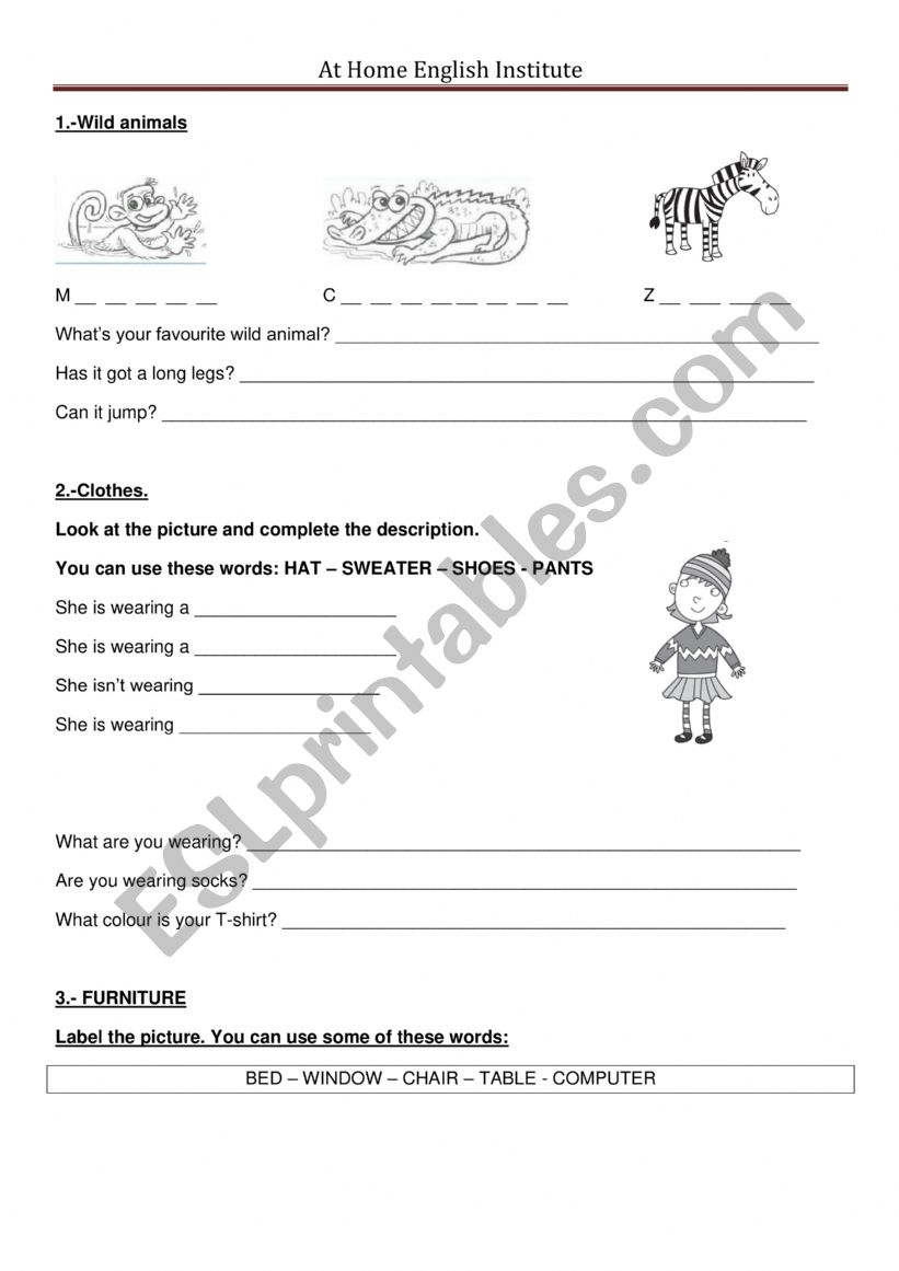 VOCABULARY PRACTICE FOR KIDS worksheet