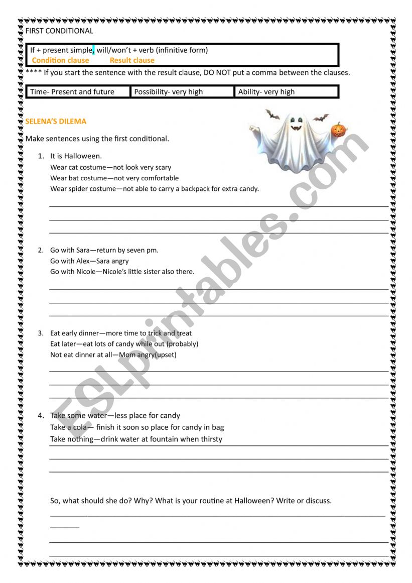 First conditional Halloween worksheet