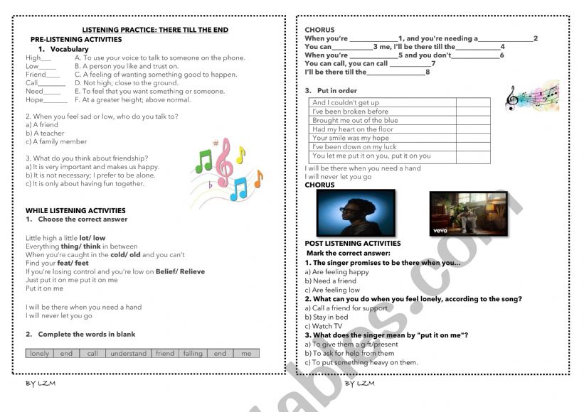 LISTENING  ACTIVITY worksheet