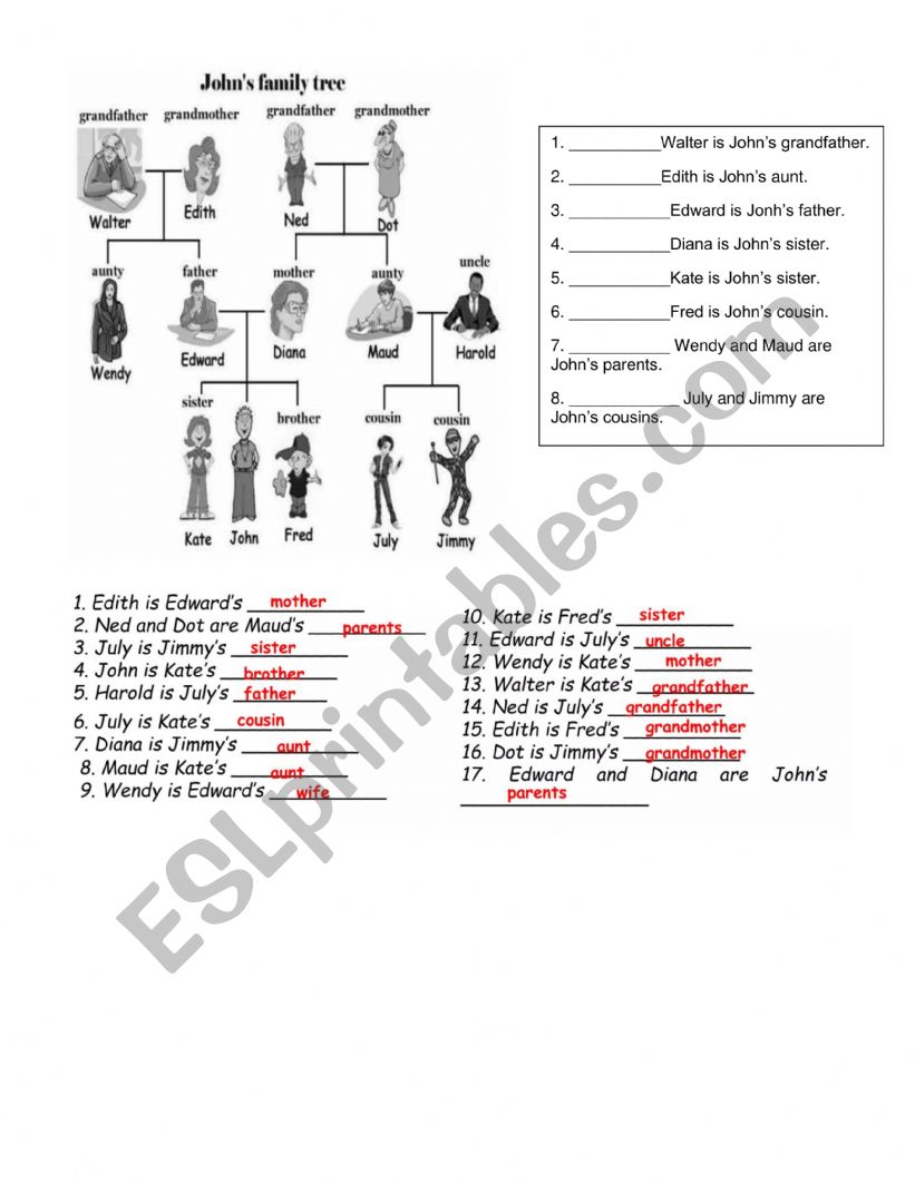 FAMILY TREE  worksheet