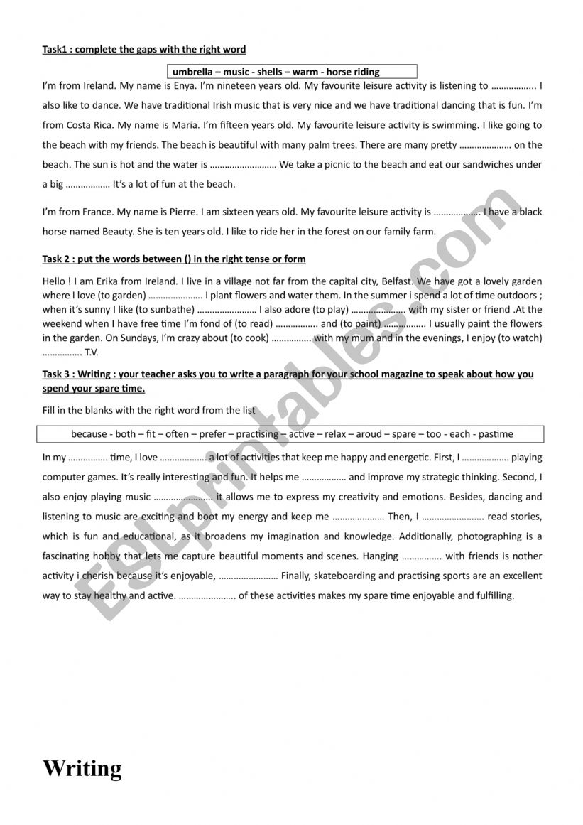 7th form  worksheet