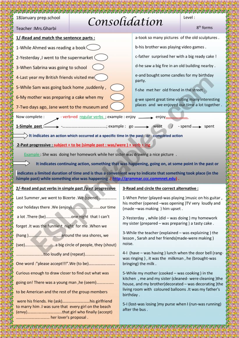 8review worksheet