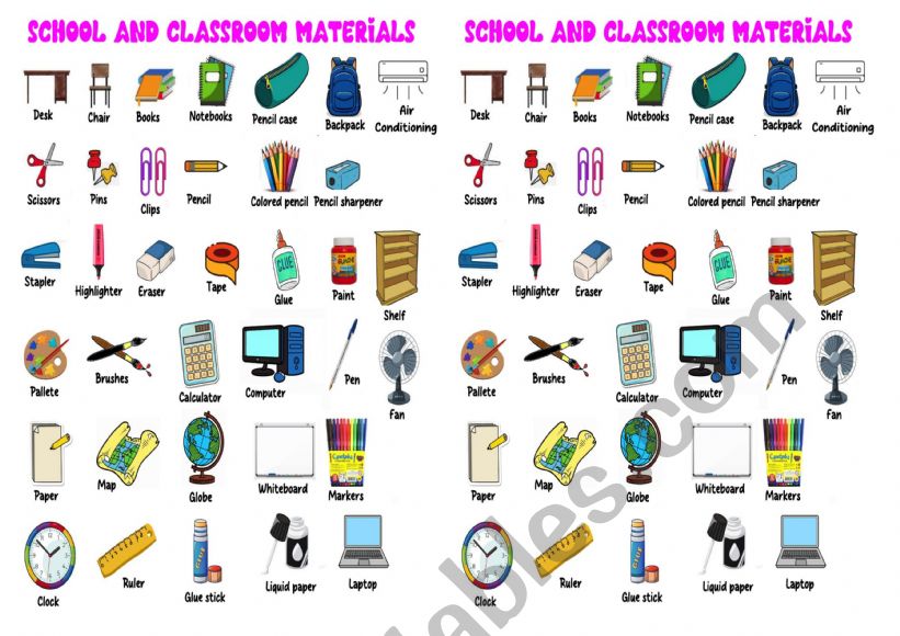 SCHOOL AND CLASSROOM MATERIALS