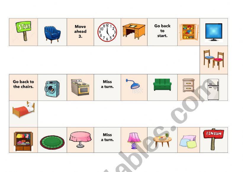 FURNITURE BOARDGAME worksheet