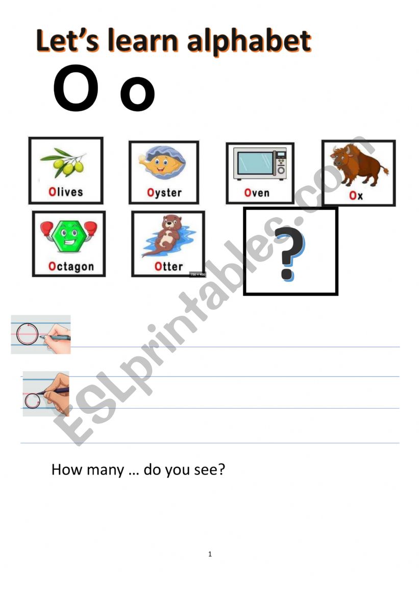 alphabet O worksheet