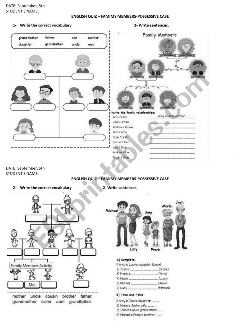 QUIZ worksheet