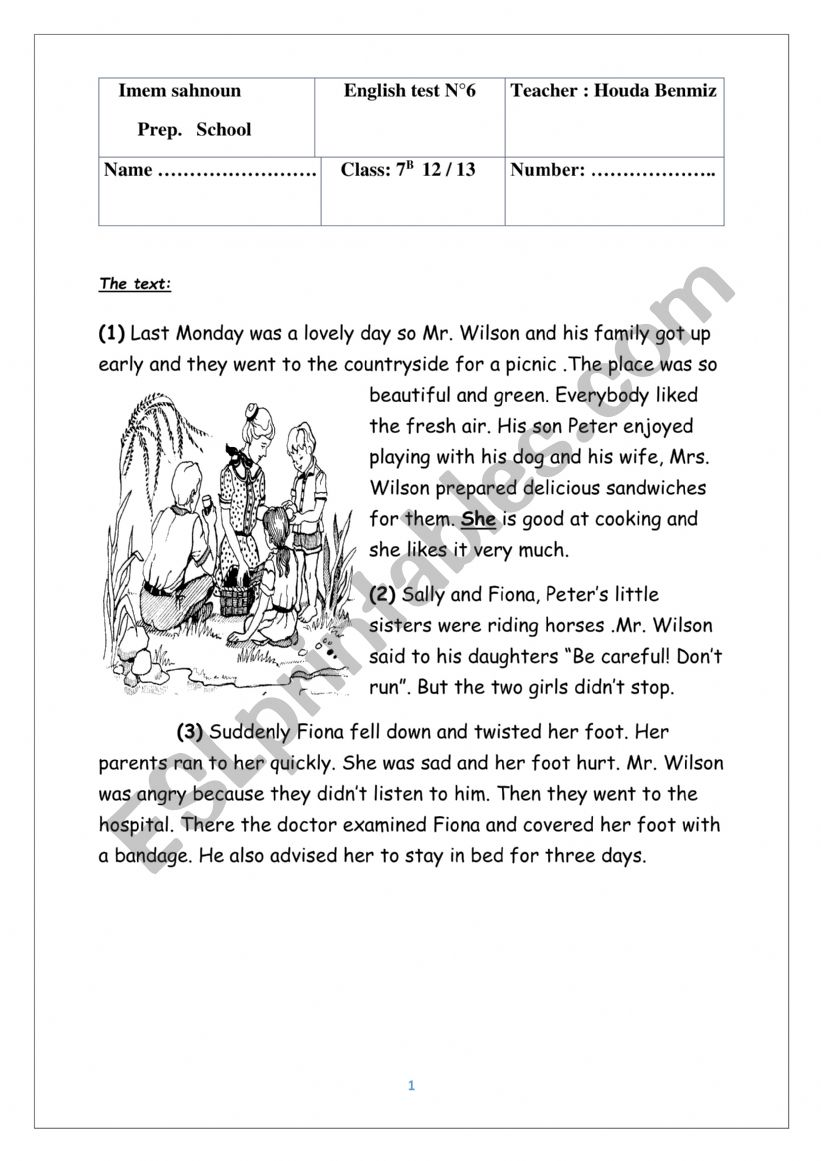 7th end of term 3 worksheet