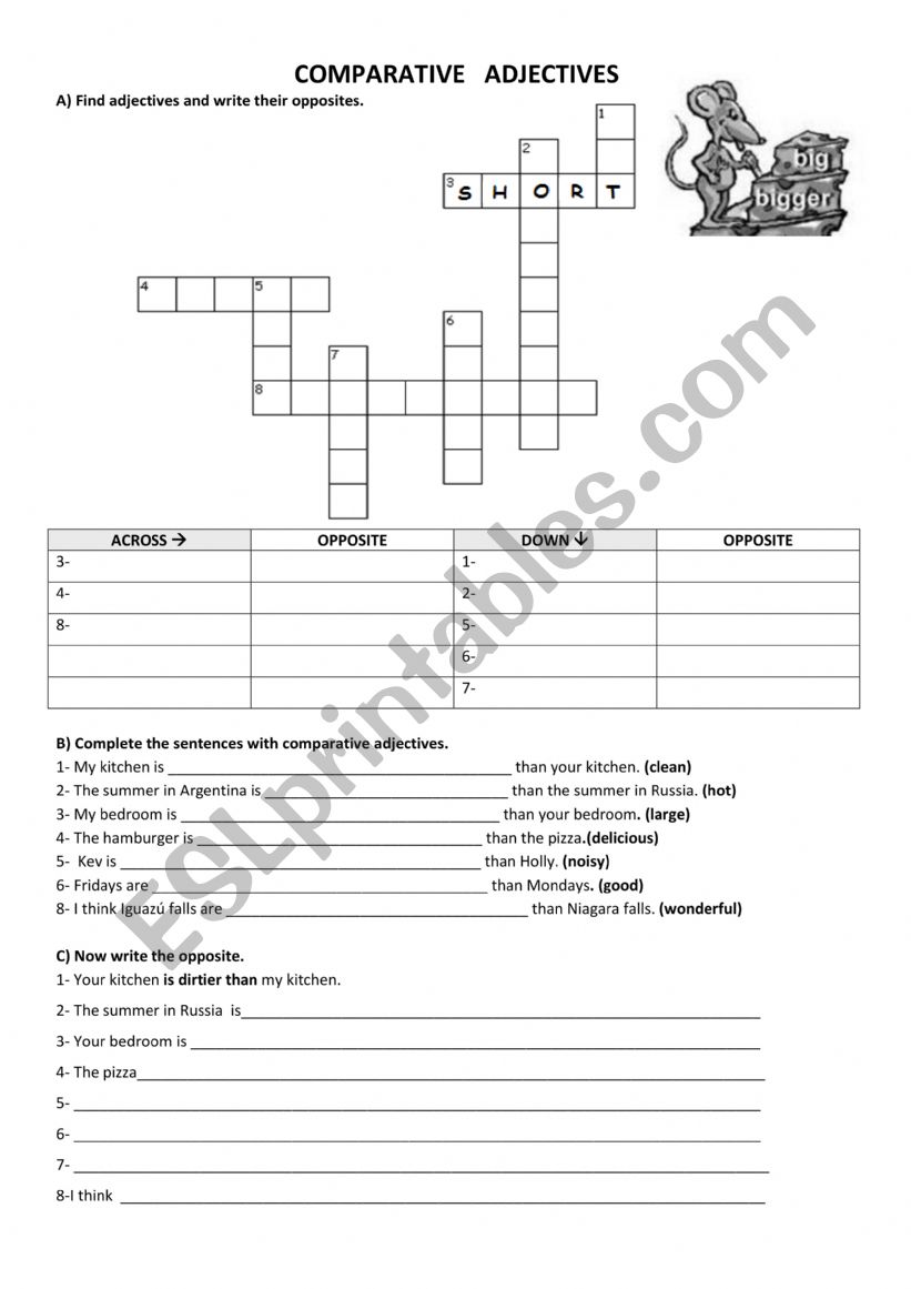 Comparative Adjetives worksheet