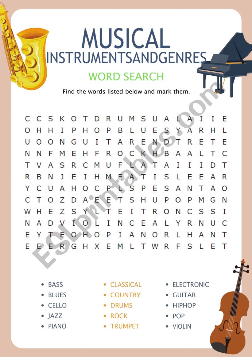 Crossword - Musical Instruments