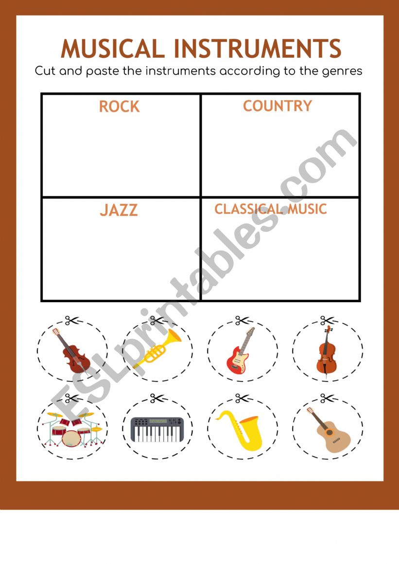 Musical Instruments worksheet