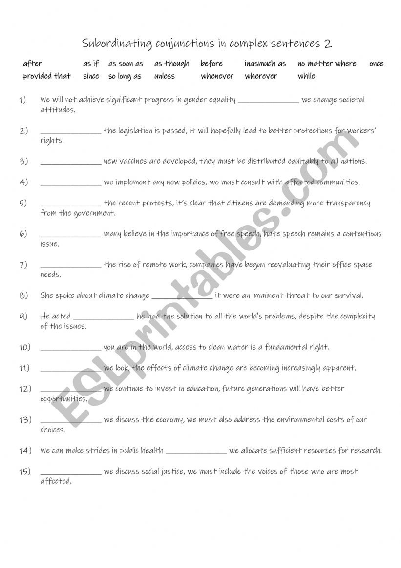 B1+-B2 Subordinating conjunctions in complex sentences Part 2