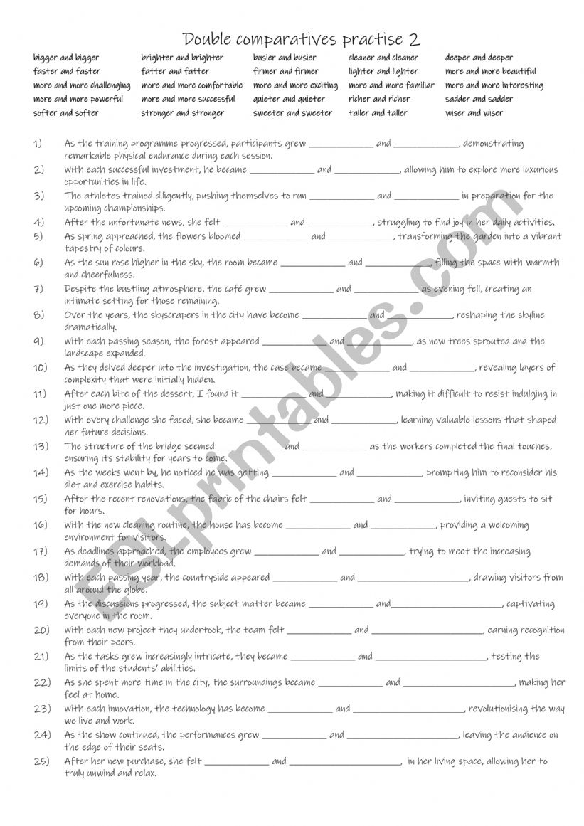 B1+-B2   25 Double comparatives Part 2