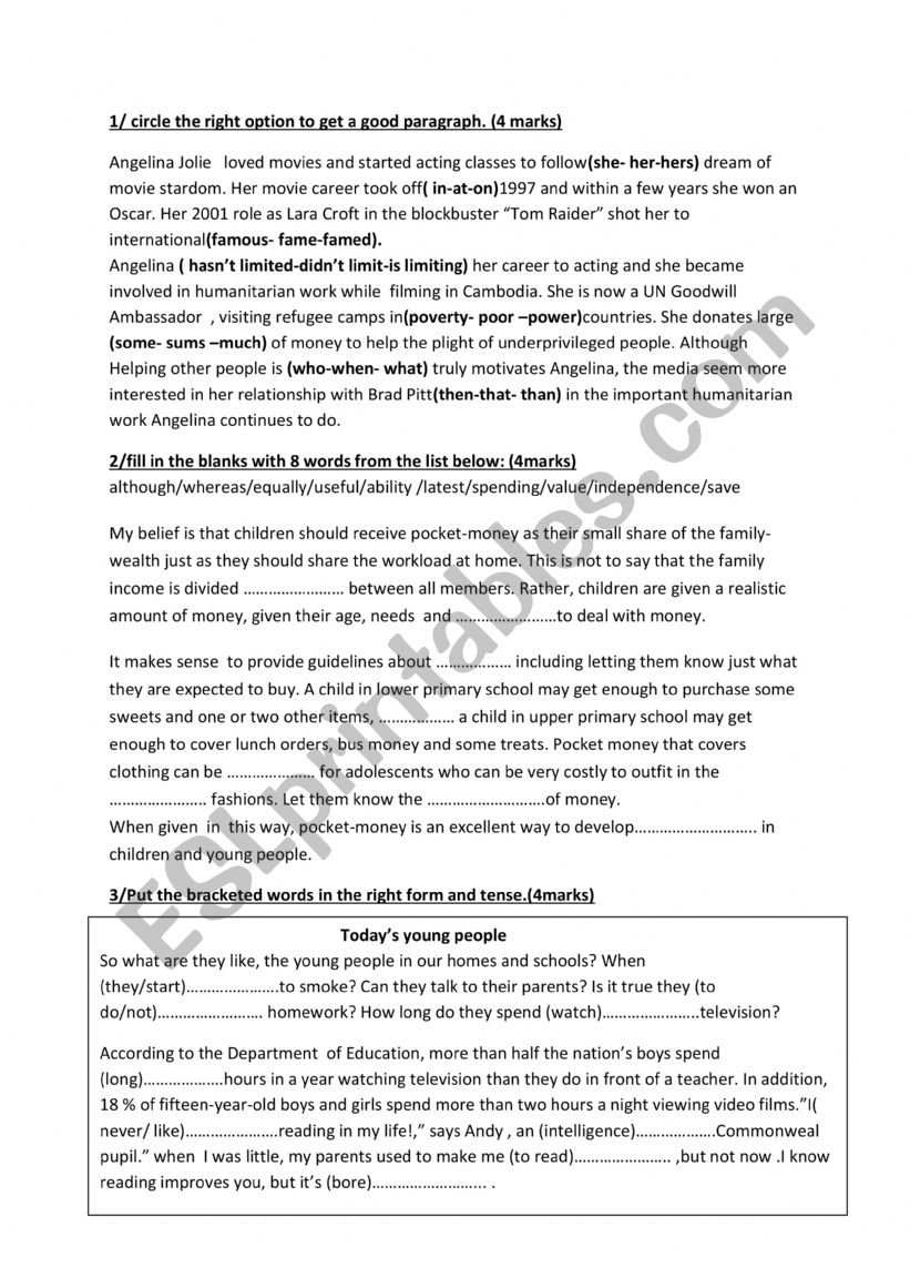 language part 2 term 1 worksheet