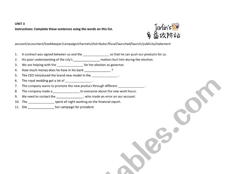 VOCA worksheet