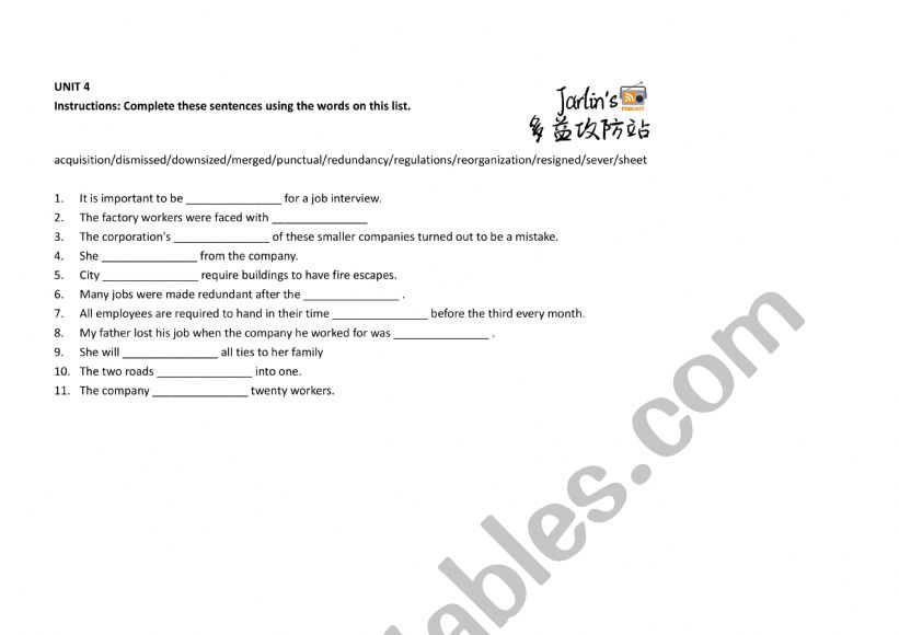 VOCA worksheet