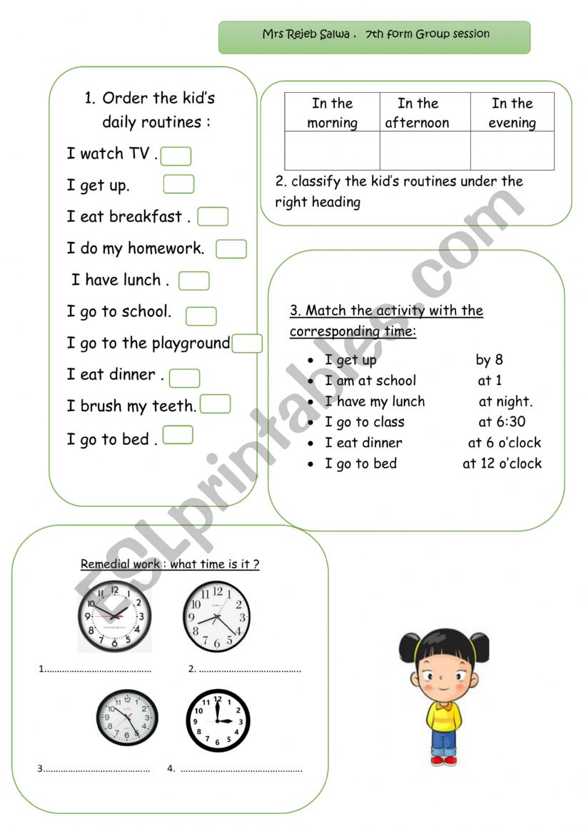 group session 7th grade worksheet