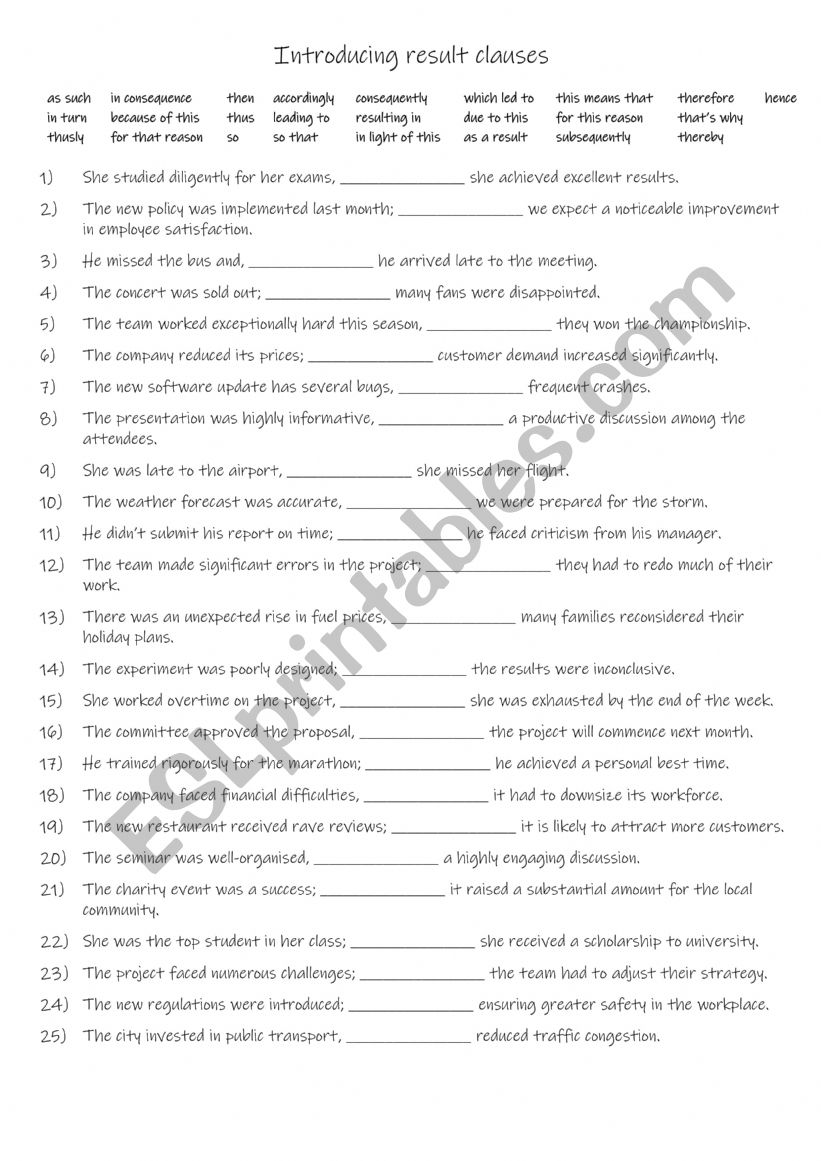 B1+-C1 Introducing result clauses