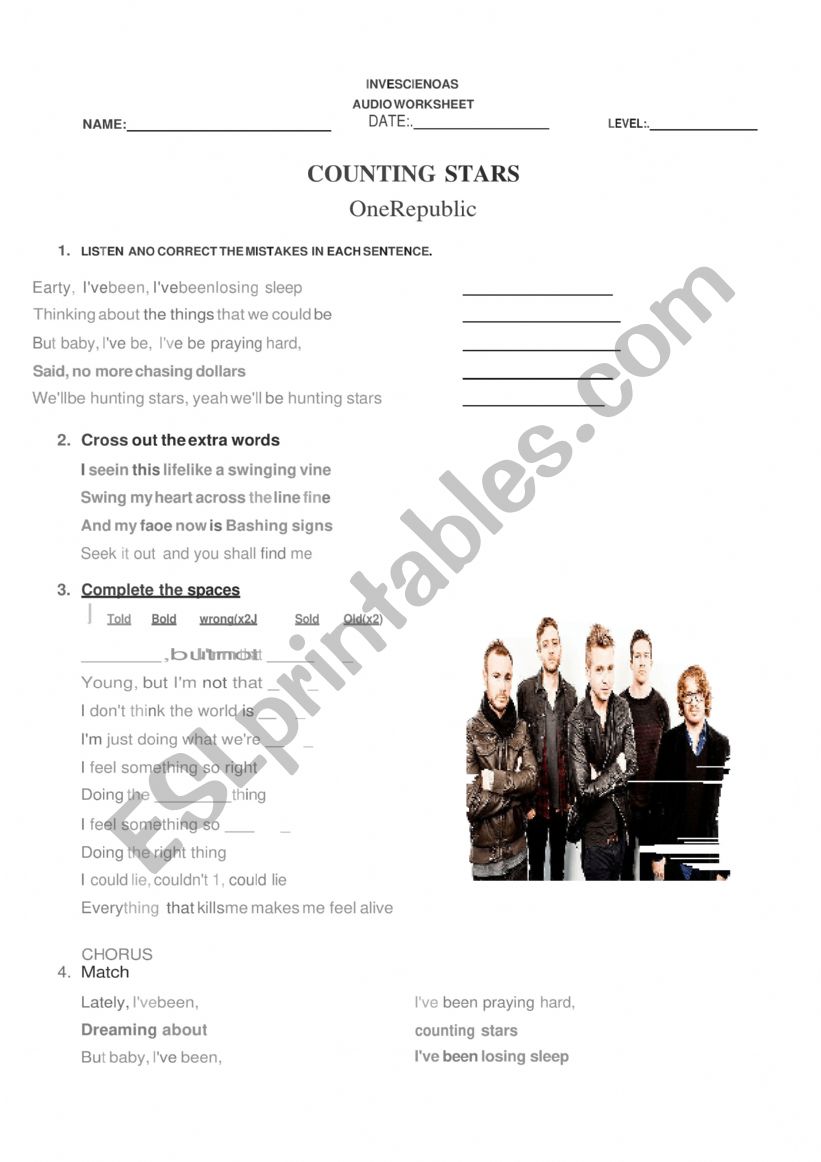 counting stars worksheet