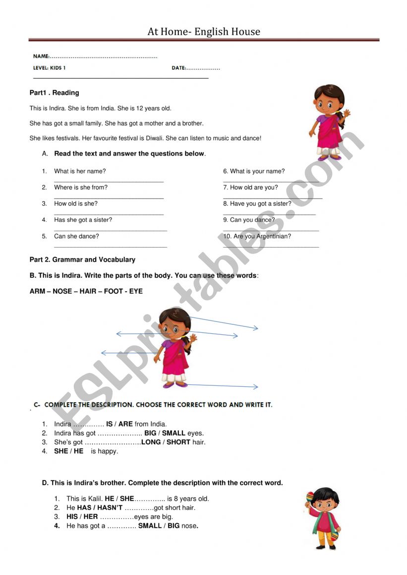 FINAL EXAM PRACTICE KIDS 1 worksheet