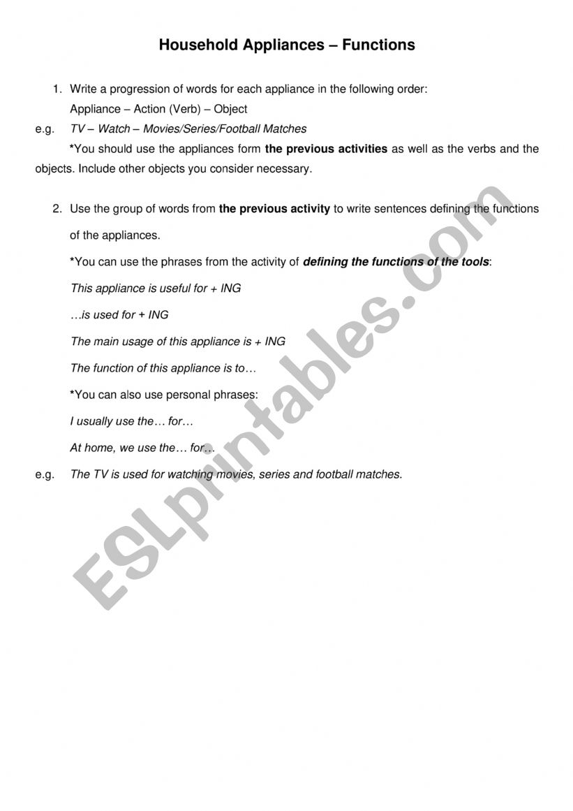 Household Appliances Technical Information