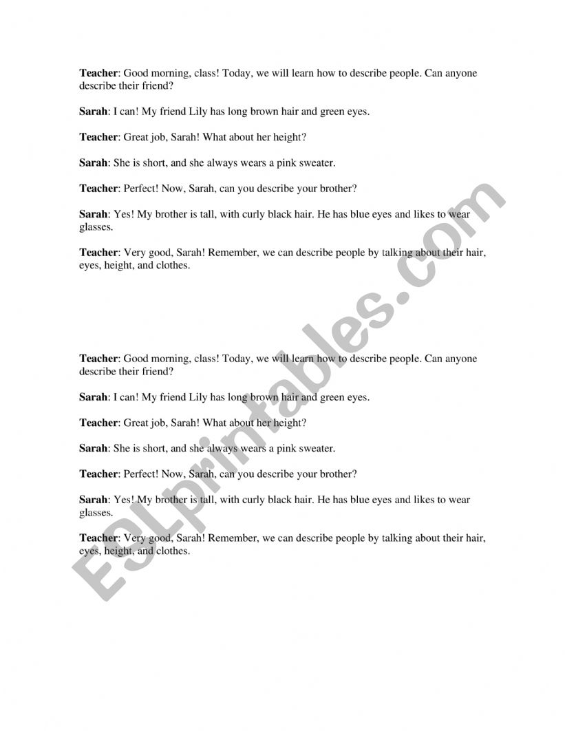 dialogue for kids  worksheet