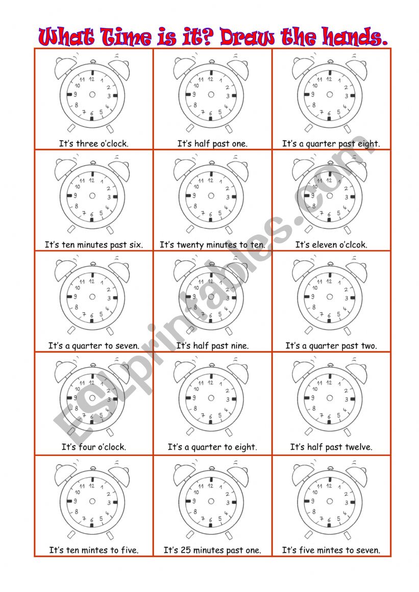 What time is it? worksheet