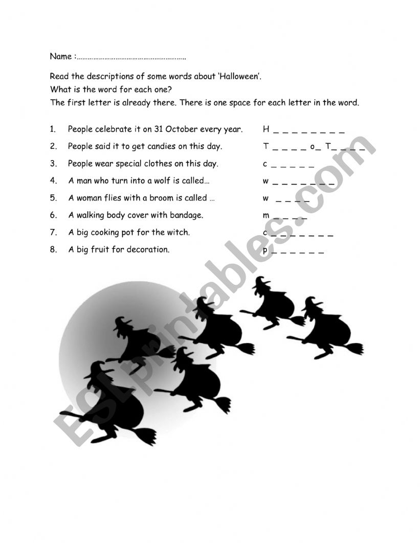 Halloween worksheet worksheet