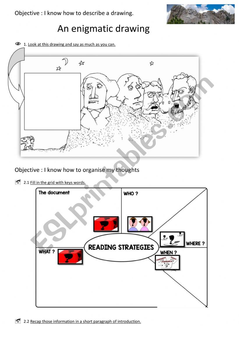 Runny on Rount Mushmore worksheet