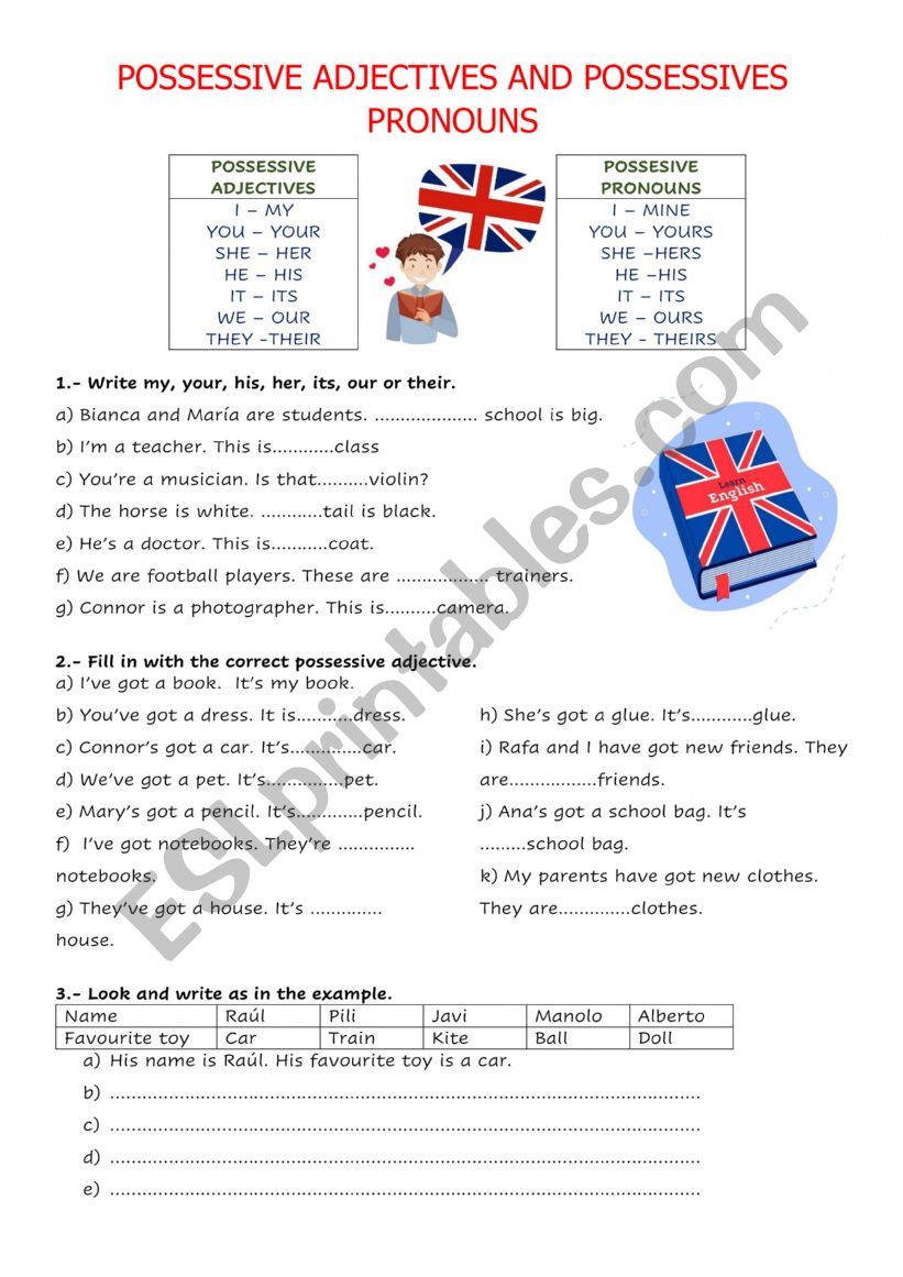 Possessive adjectives and pronouns