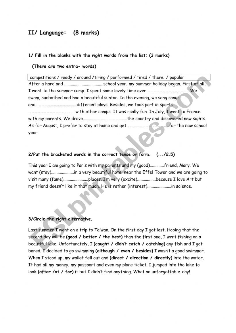 consolidation tasks worksheet