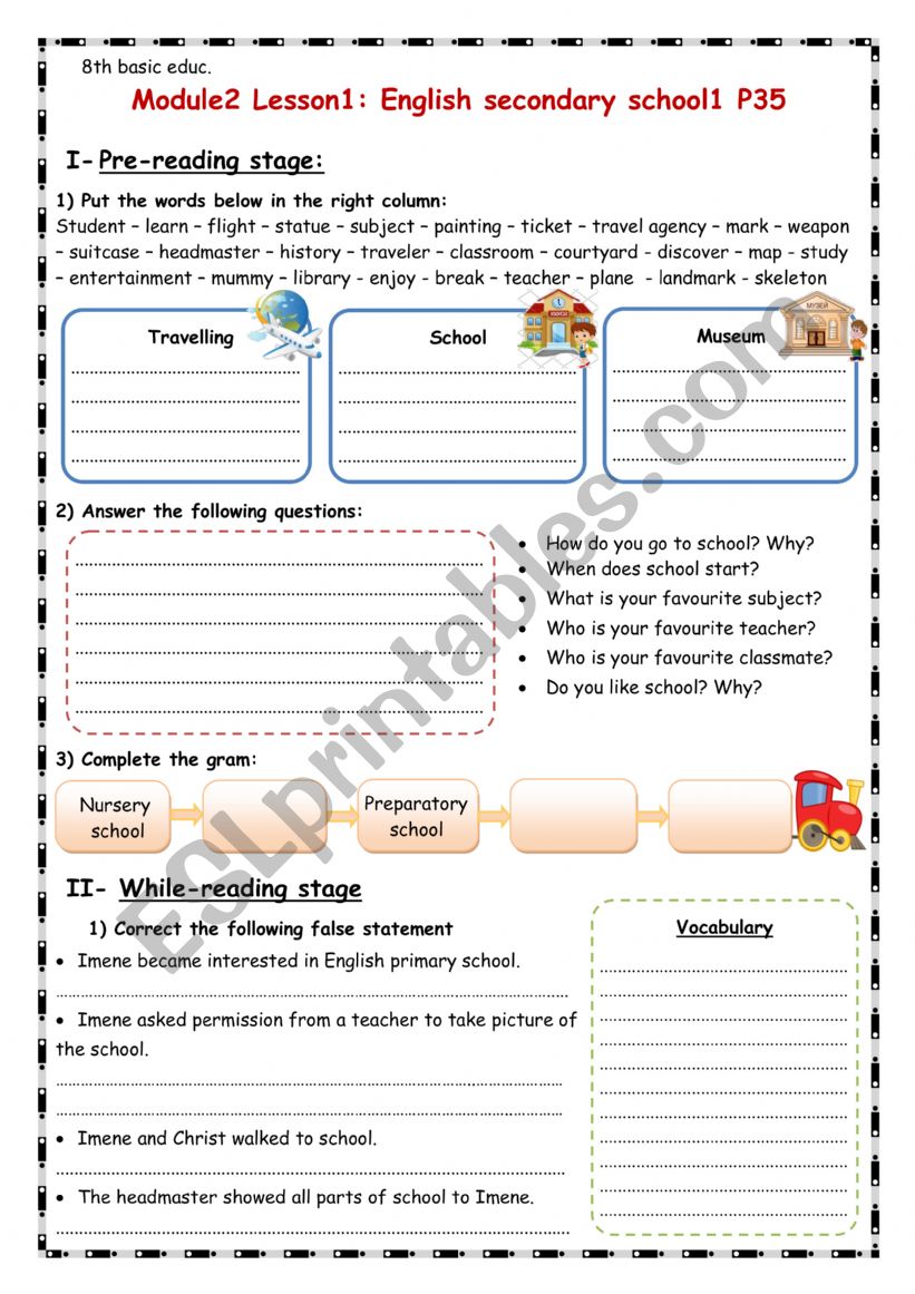 Module2 Lesson1: English secondary school 1 