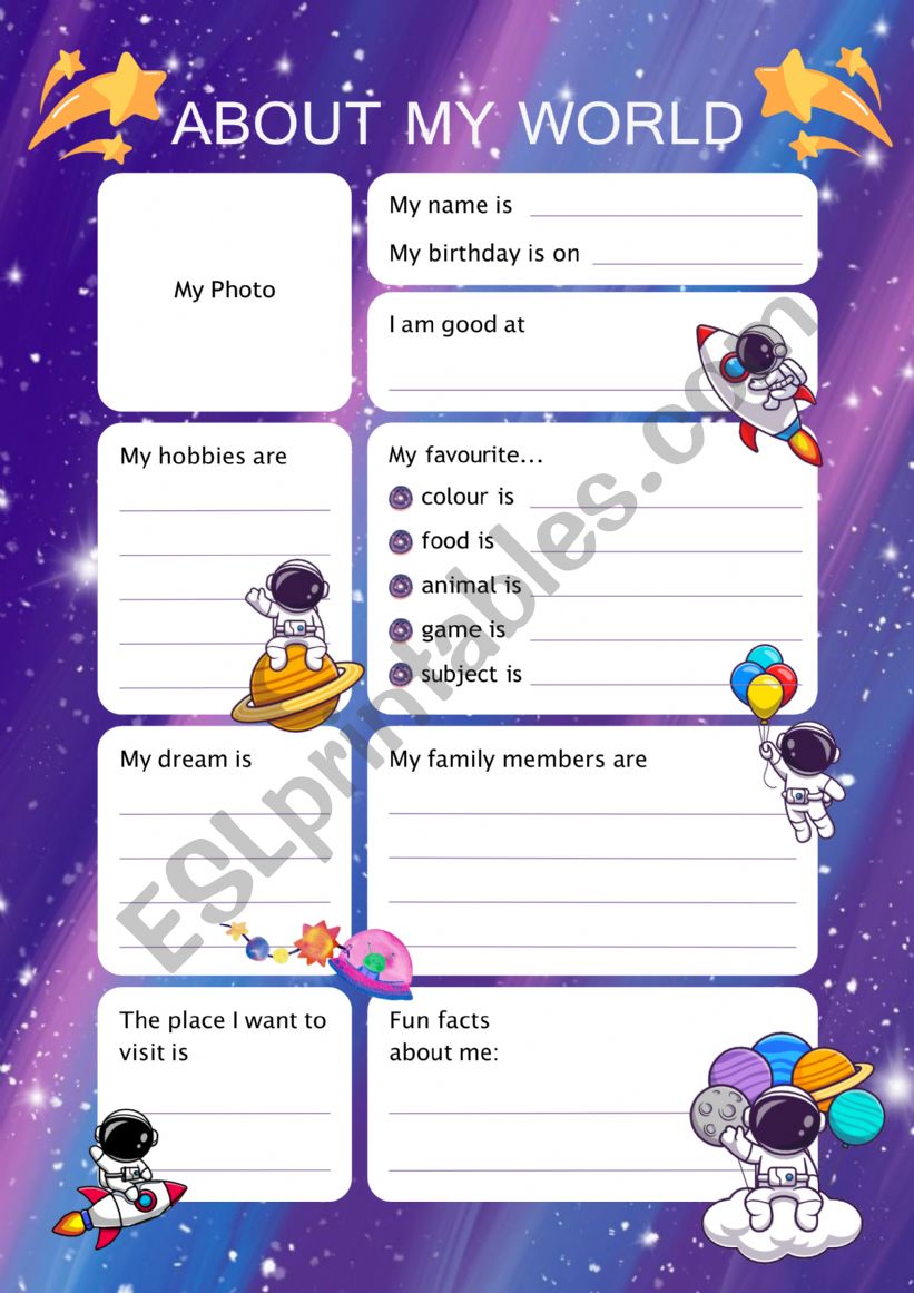 ALL ABOUT ME worksheet