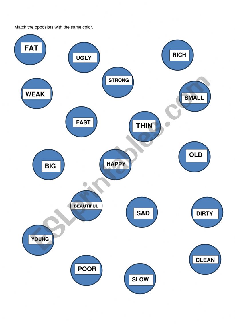 Opposites worksheet