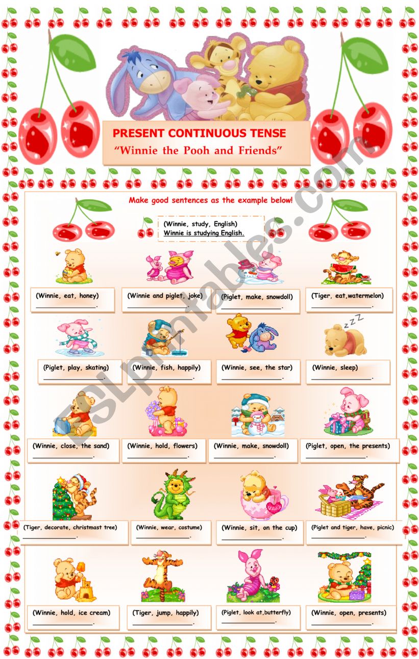 PRESENT CONTINUOUS TENSE worksheet