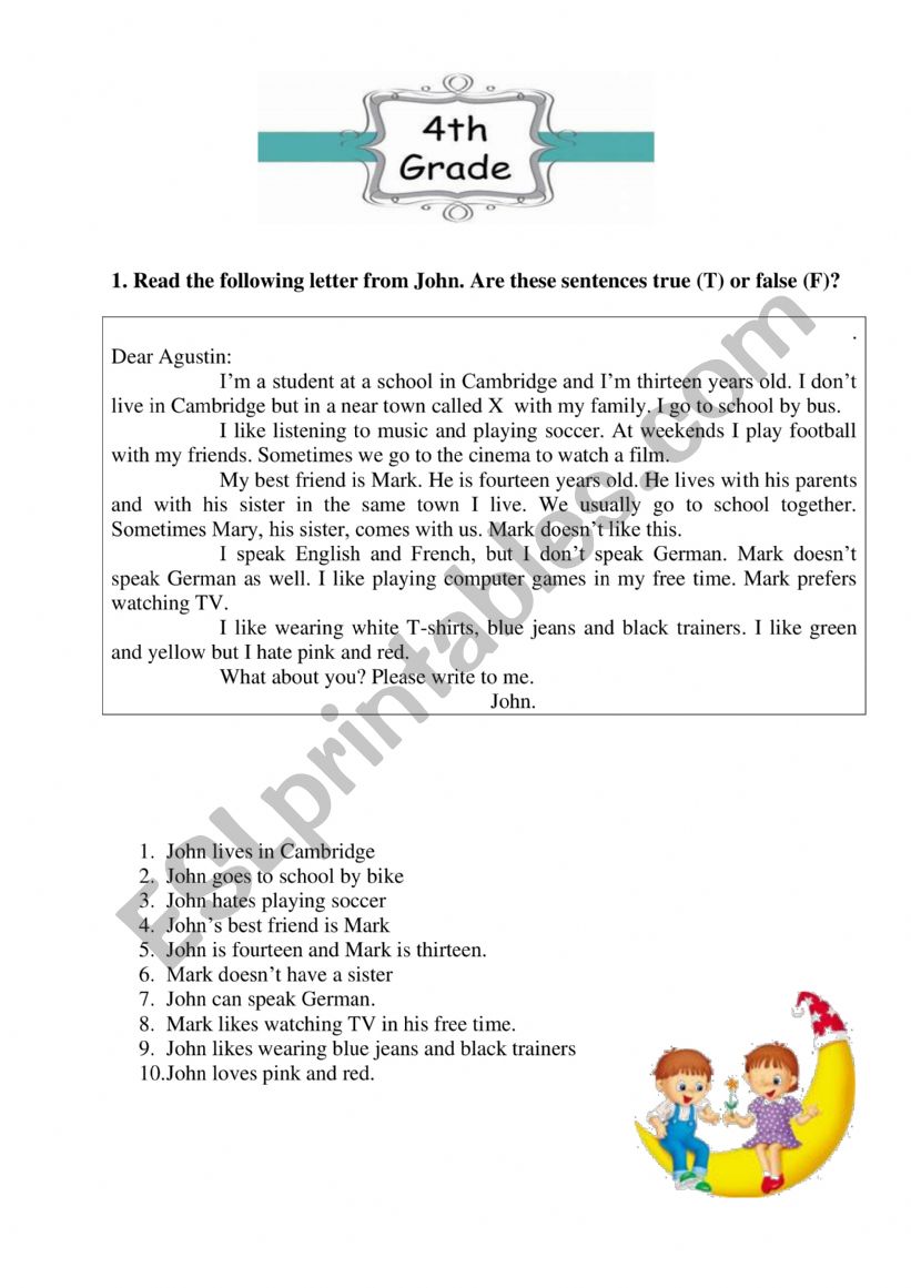  Test worksheet