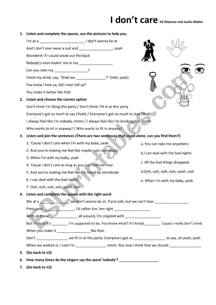 the lazy song by bruno mars worksheet